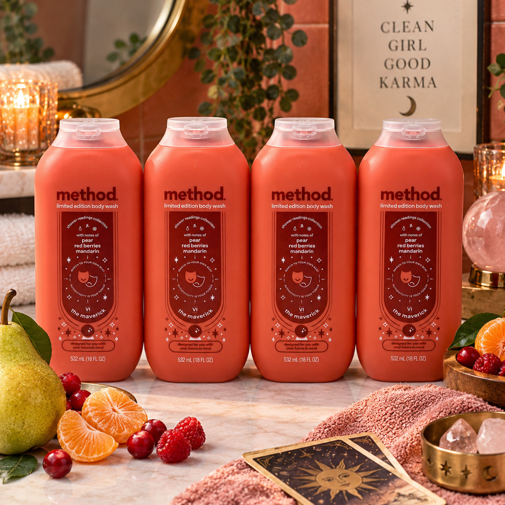 Lot 4 x Method The Maverick Body Wash 18 fl oz Shower Readings Collection Ltd Ed